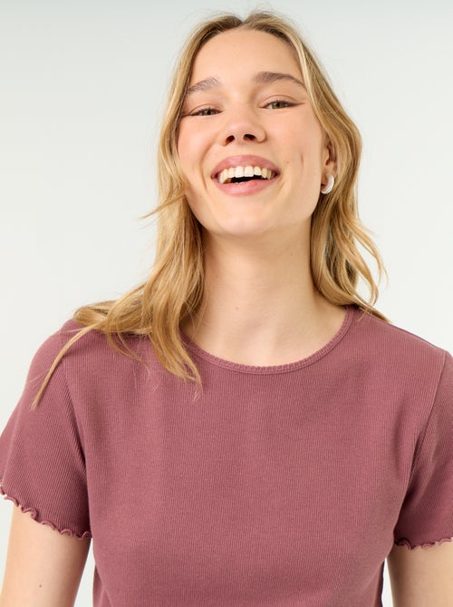 Pyjama-T-shirt van geribde stof - Kiabi