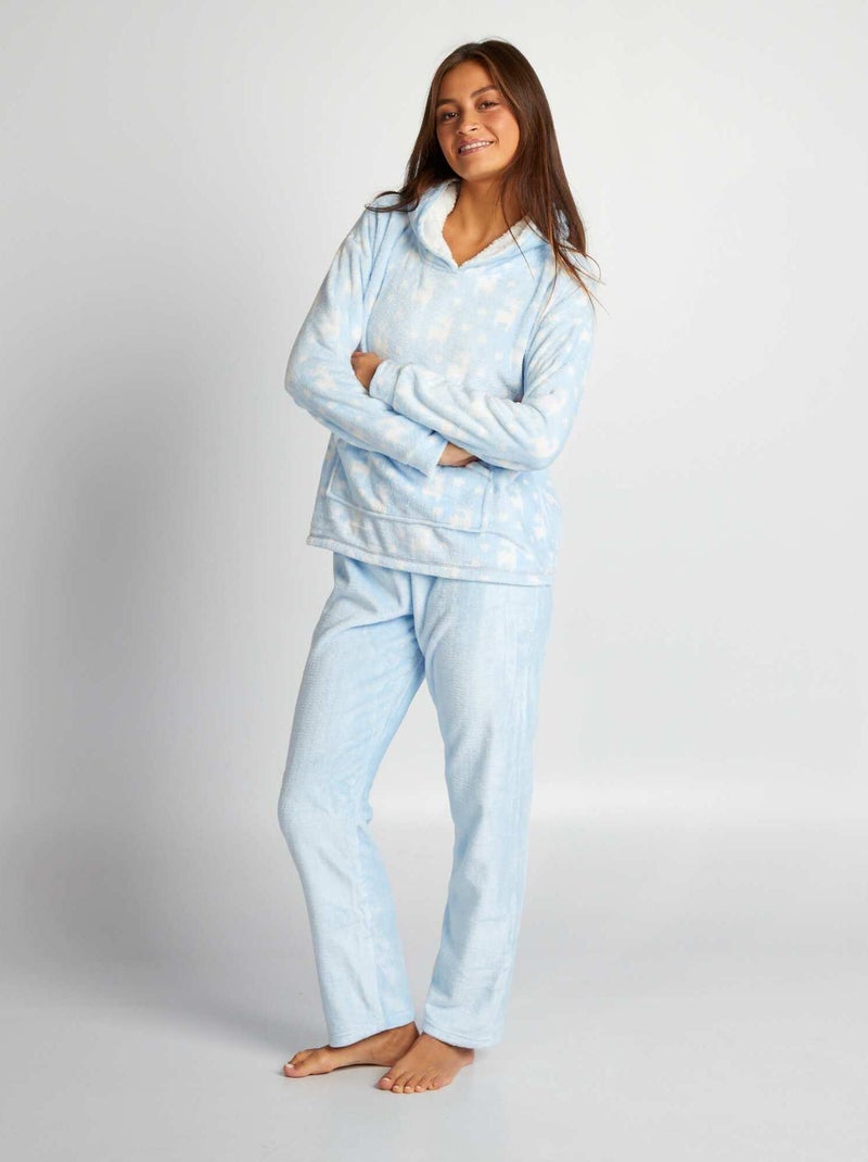Comtessa badstof dames pyjama - denim blue gestreept Comtessa badstof dames pyjama - denim blue gestreept