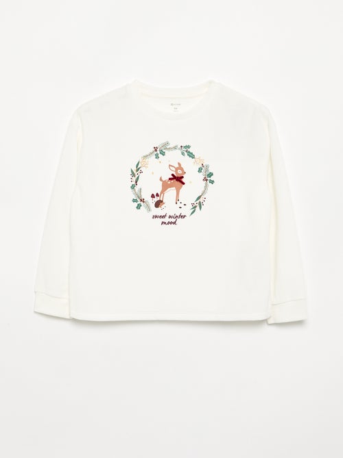 Pyjama van bedrukt velours - Kiabi