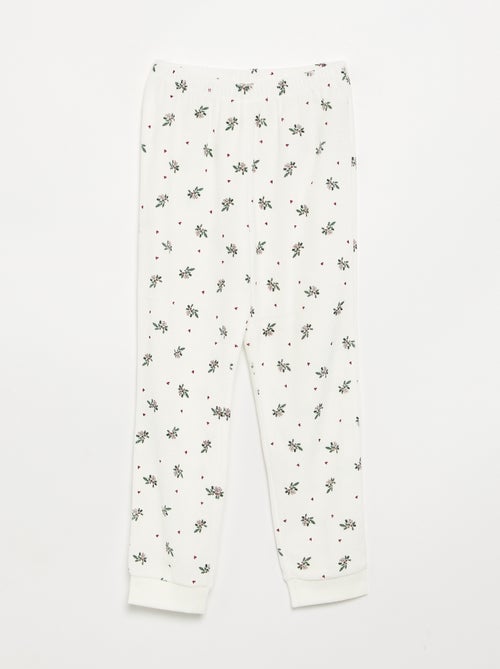 Pyjama van bedrukt velours - Kiabi