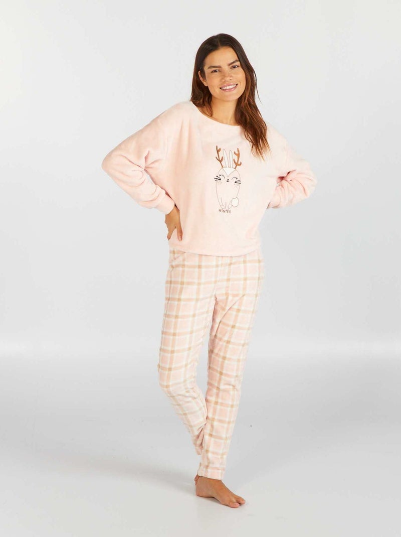 Pyjama van fleece - 2-delig ROSE - Kiabi