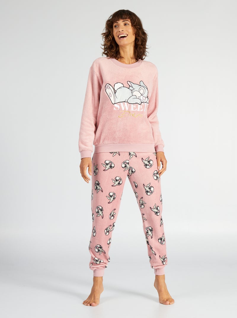 Pyjama van fleece met Stampertje - 2-delig ROSE - Kiabi