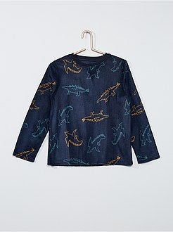 Pyjama van fleecestof met print - Kiabi