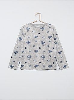 Pyjama van fleecestof met print 'melkweg' - Kiabi