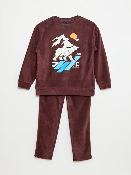 Pyjama van fleecestof met print - Kiabi