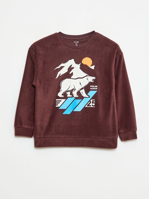 Pyjama van fleecestof met print - Kiabi