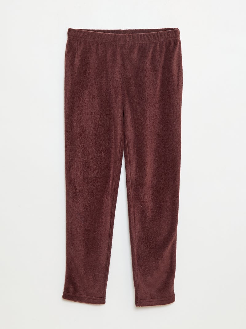 Pyjama van fleecestof met print Rood - Kiabi