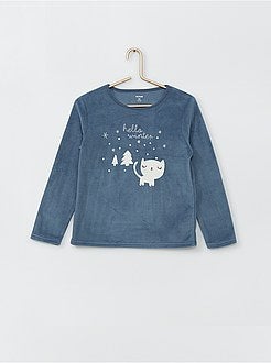 Pyjama van fleecestof met print - Kiabi