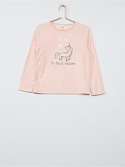 Pyjama van fleecestof met print - Kiabi