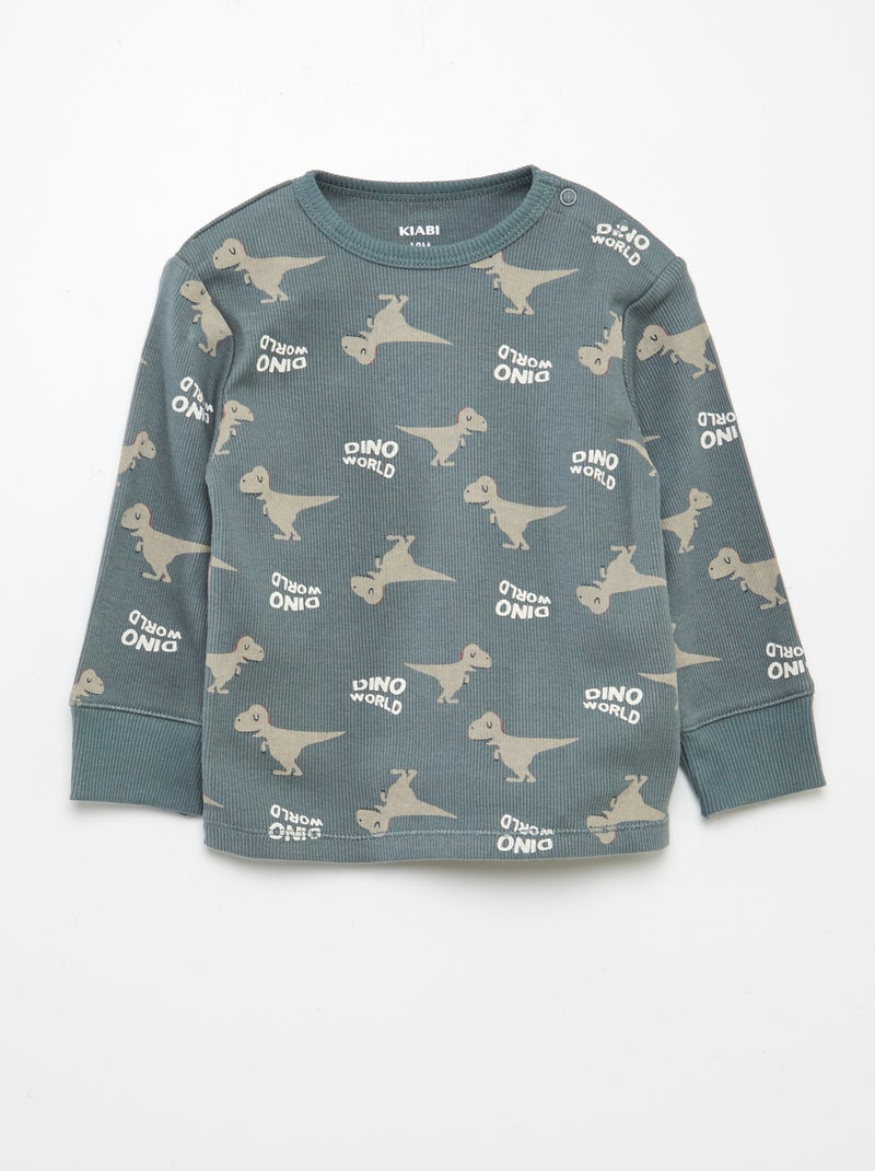 Pyjama van jersey met print - 2-delig GROEN - Kiabi