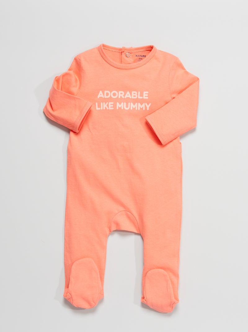 Pyjama van jersey met tekstopdruk roze - Kiabi
