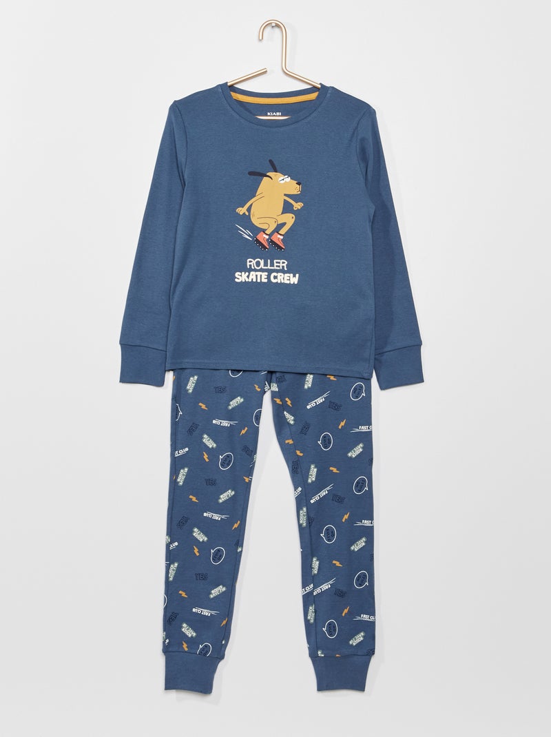 Pyjama van jerseystof - 2-delig BLAUW - Kiabi