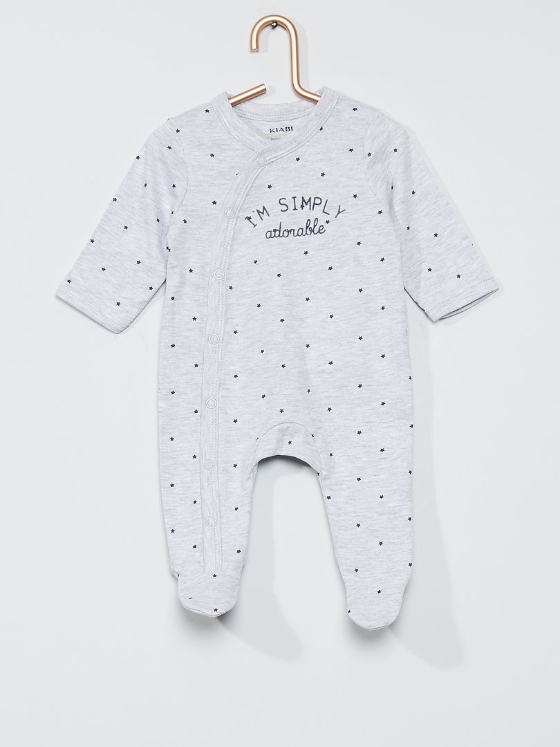 Pyjama van jerseystof GRIJS - Kiabi
