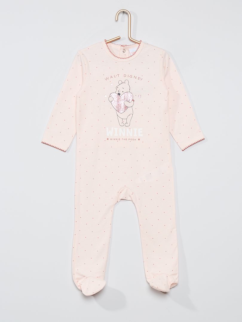 Pyjama van jerseystof 'Winnie de Poeh' roze - Kiabi