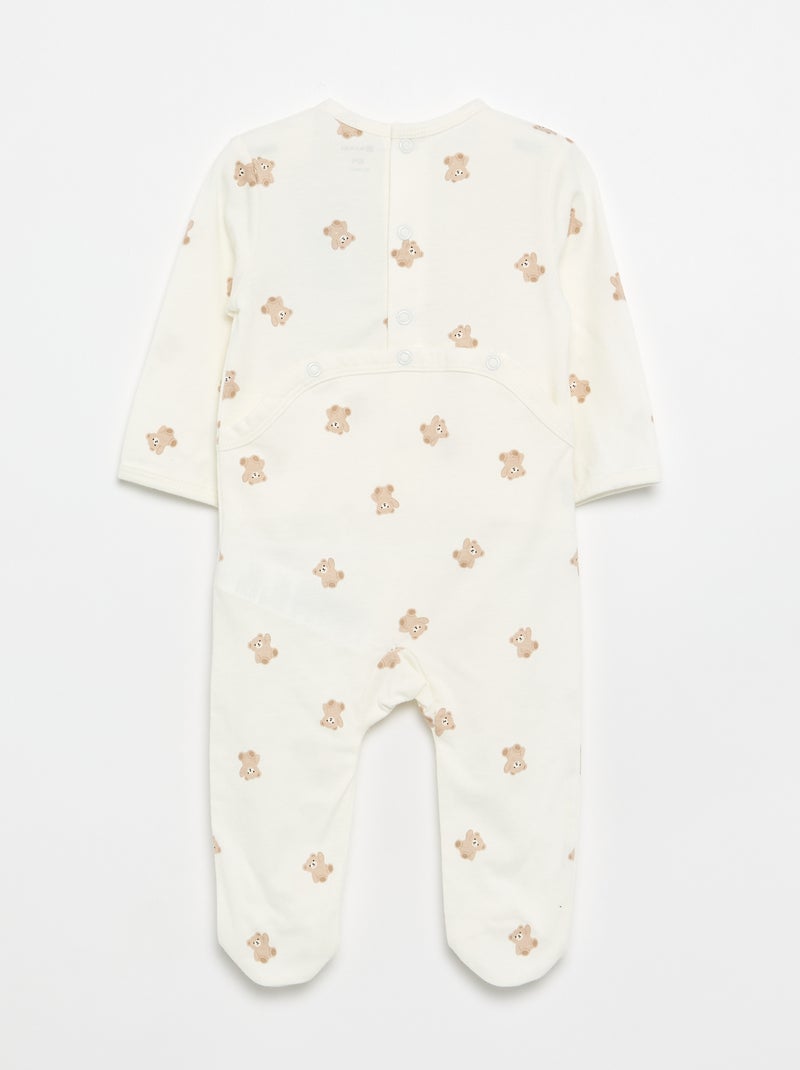 Pyjama van katoenen jerseytricot Wit - Kiabi