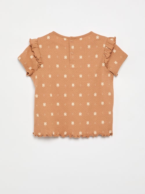 Pyjama van pointelle-tricot met T-shirt en short - 2-delig - Kiabi
