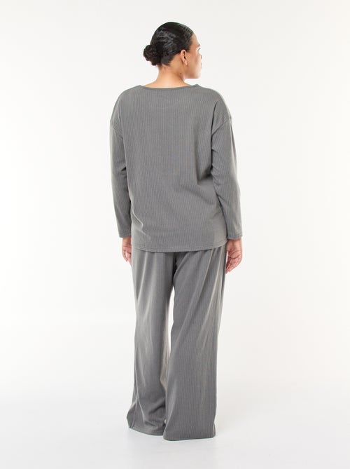 Pyjama van ribstof - 2-delig - Kiabi