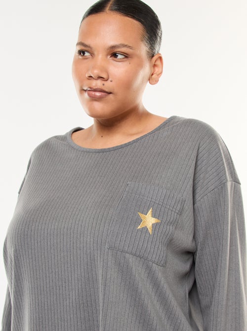 Pyjama van ribstof - 2-delig - Kiabi