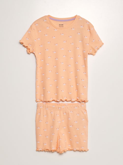 Pyjama van ribstof met print - 2-delig - Kiabi
