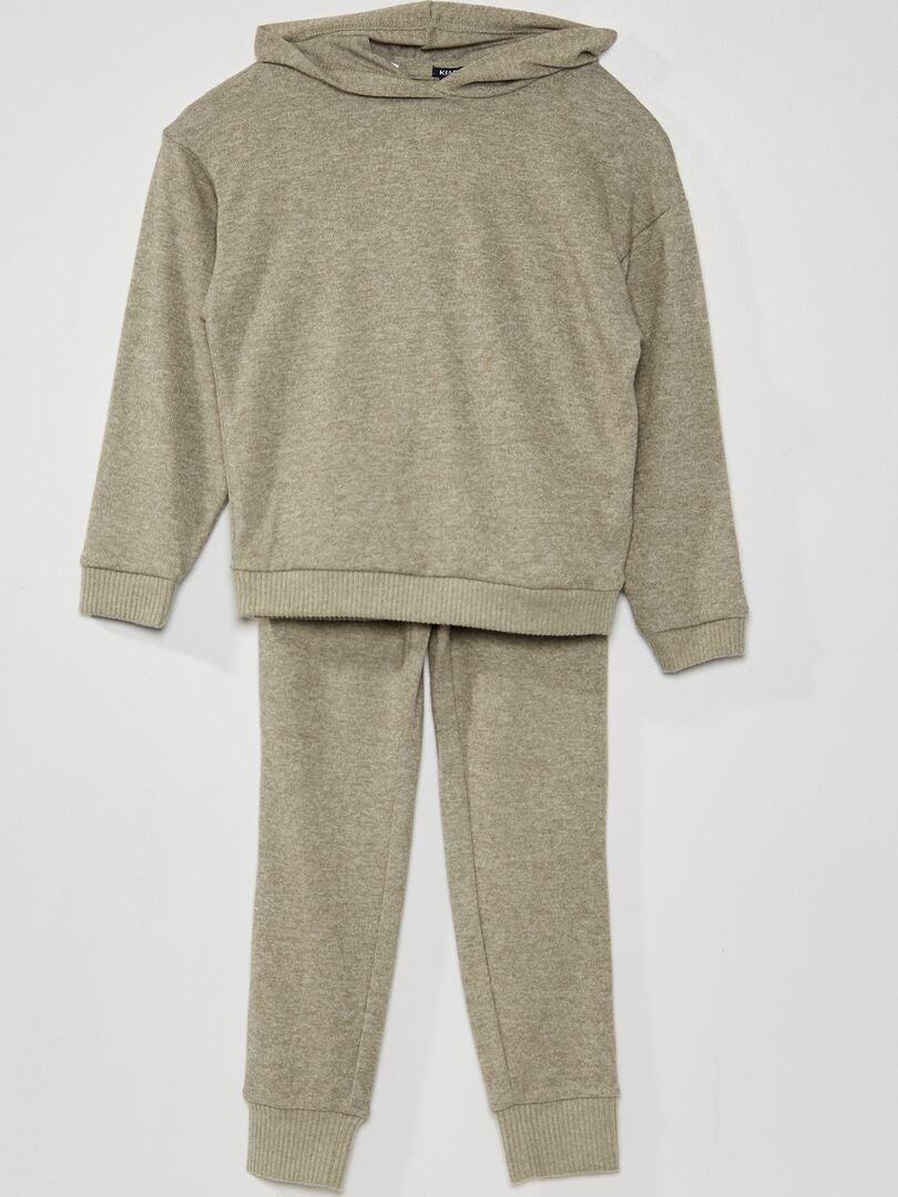Pyjama van tricot met capuchon BLAUW - Kiabi