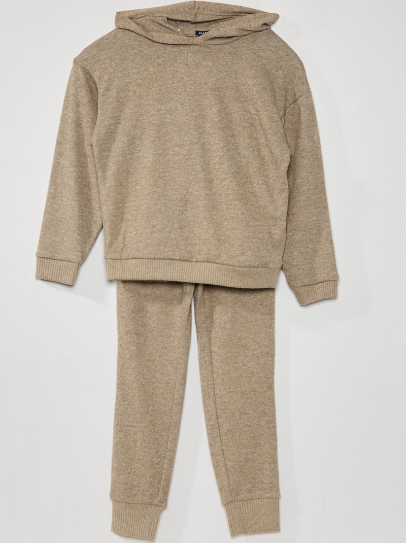 Pyjama van tricot met capuchon BRUIN - Kiabi