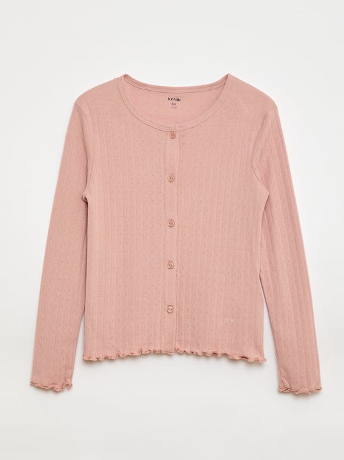 Pyjama van tricot met fijn ajourmotiefje - 2-delig - Kiabi