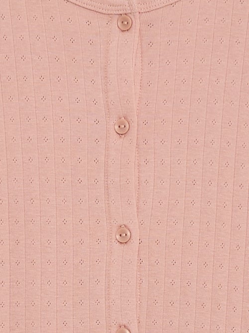 Pyjama van tricot met fijn ajourmotiefje - 2-delig - Kiabi