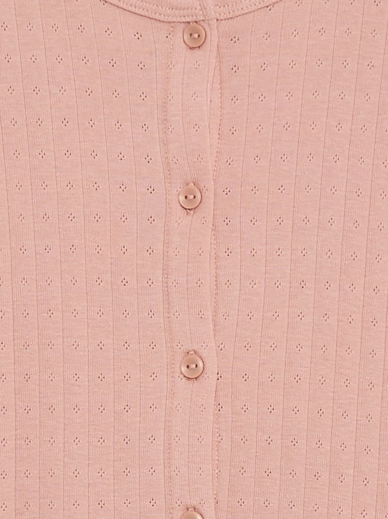 Pyjama van tricot met fijn ajourmotiefje - 2-delig Rose - Kiabi