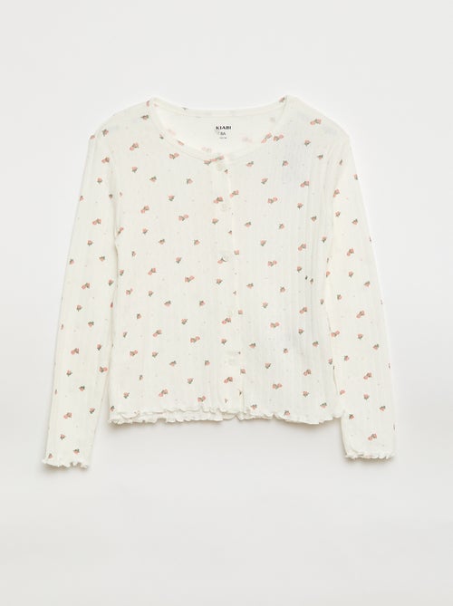 Pyjama van tricot met fijn ajourmotiefje - 2-delig - Kiabi