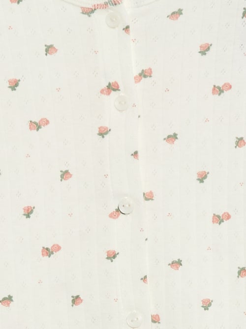 Pyjama van tricot met fijn ajourmotiefje - 2-delig - Kiabi