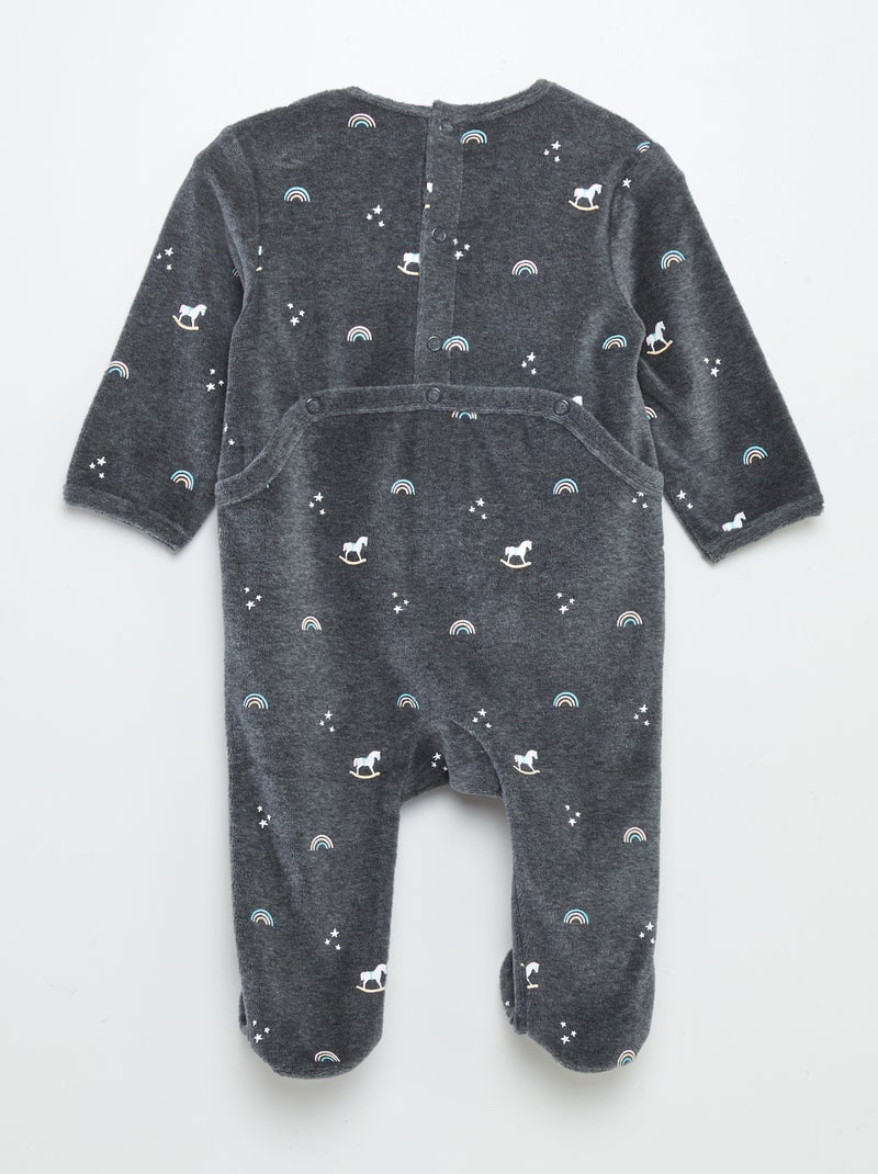 Pyjama van velours BLAUW - Kiabi