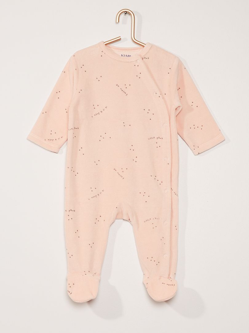 Pyjama van velours roze - Kiabi