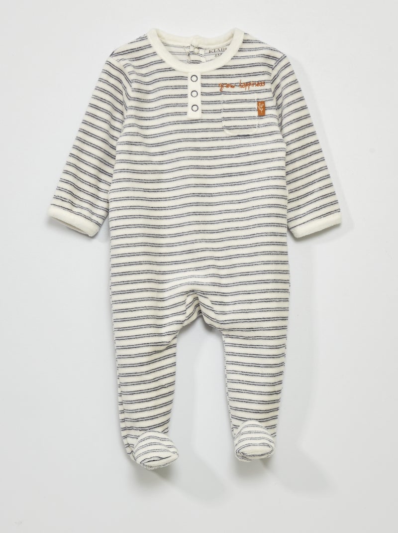 Pyjama van velours WIT - Kiabi