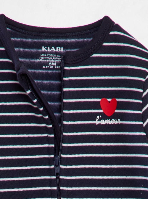 Pyjama van warme joggingstof in liefdesthema - Kiabi