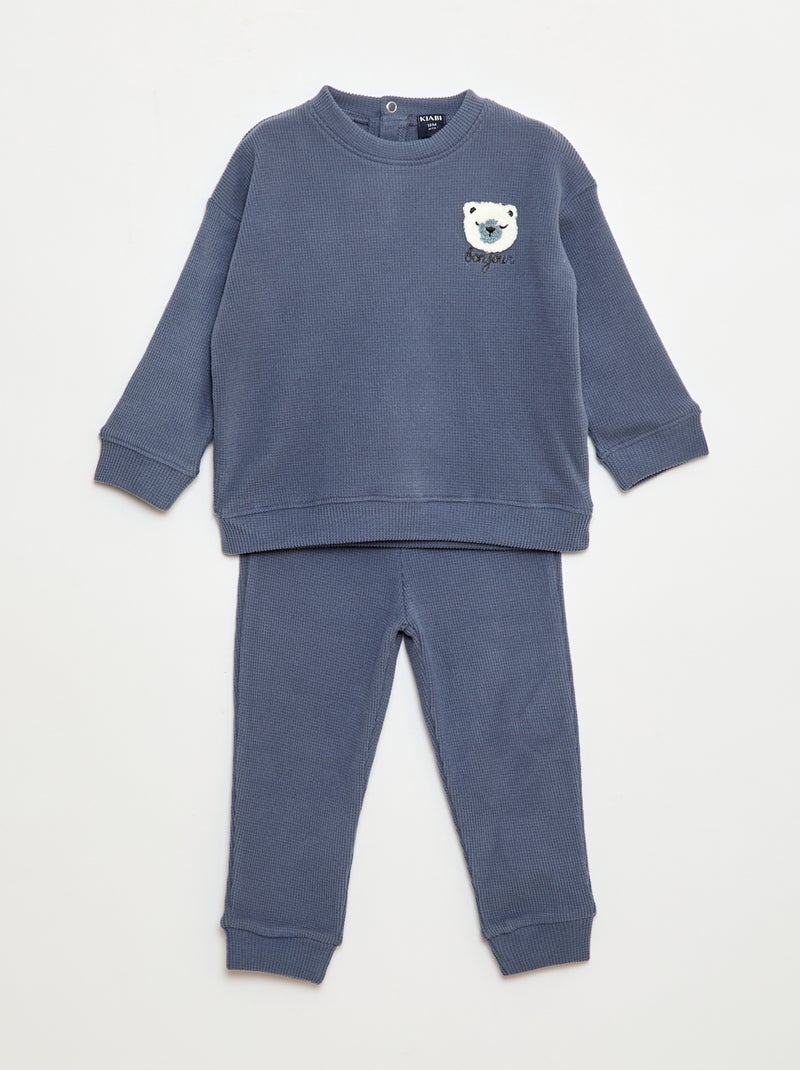Pyjama van zacht tricot - 2-delig Blauw - Kiabi