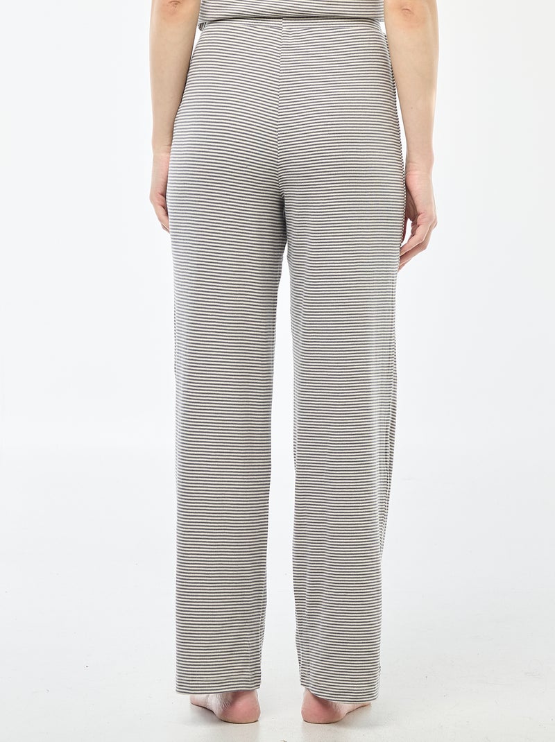 Pyjamabroek met ribbeltextuur - Blauw - Kiabi