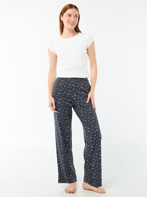 Pyjamabroek met ribbeltextuur - - Kiabi