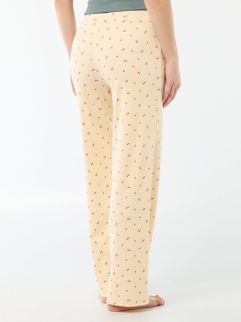 Pyjamabroek met ribbeltextuur - Geel - Kiabi