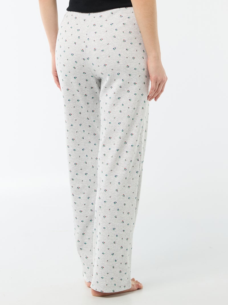 Pyjamabroek met ribbeltextuur - Grijs - Kiabi