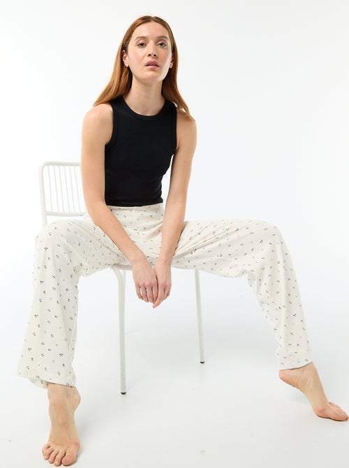 Pyjamabroek met ribbeltextuur - - Kiabi
