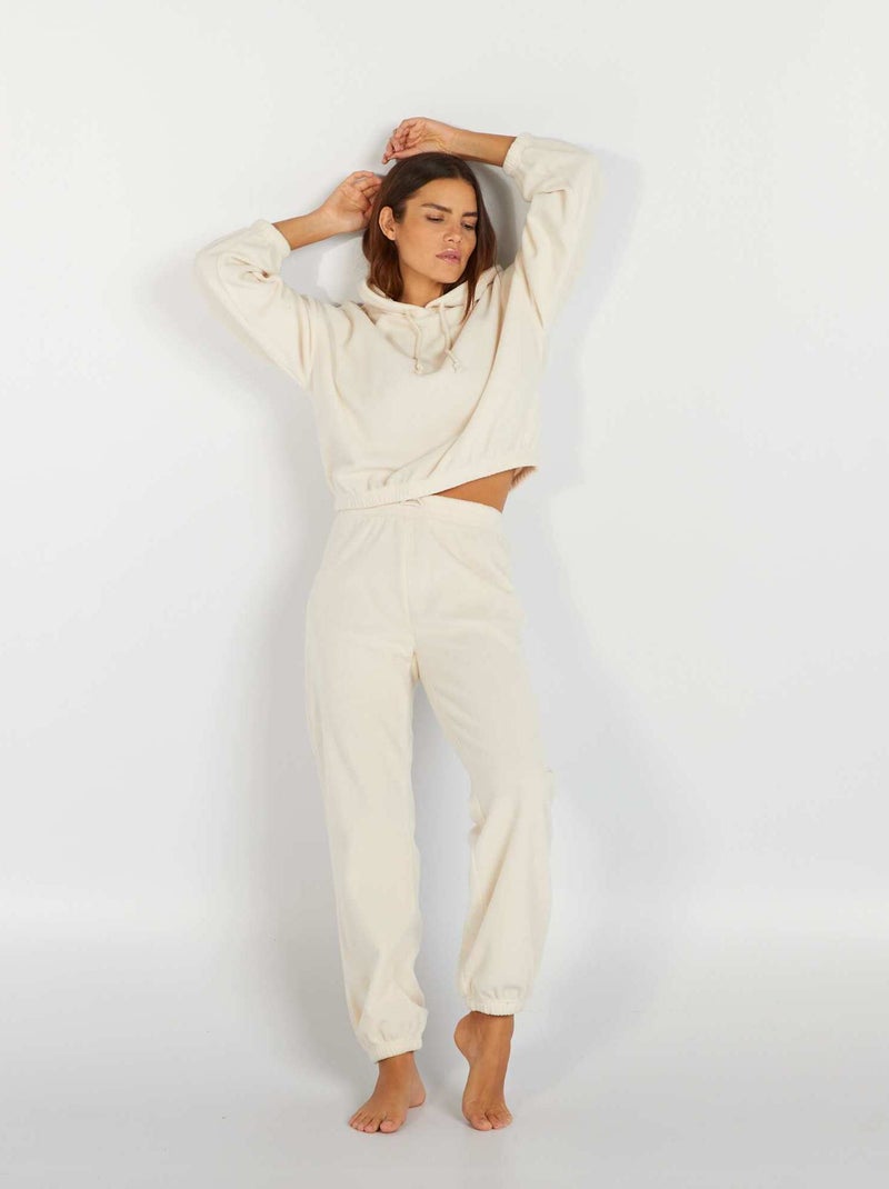 Pyjamabroek van fleece WIT - Kiabi