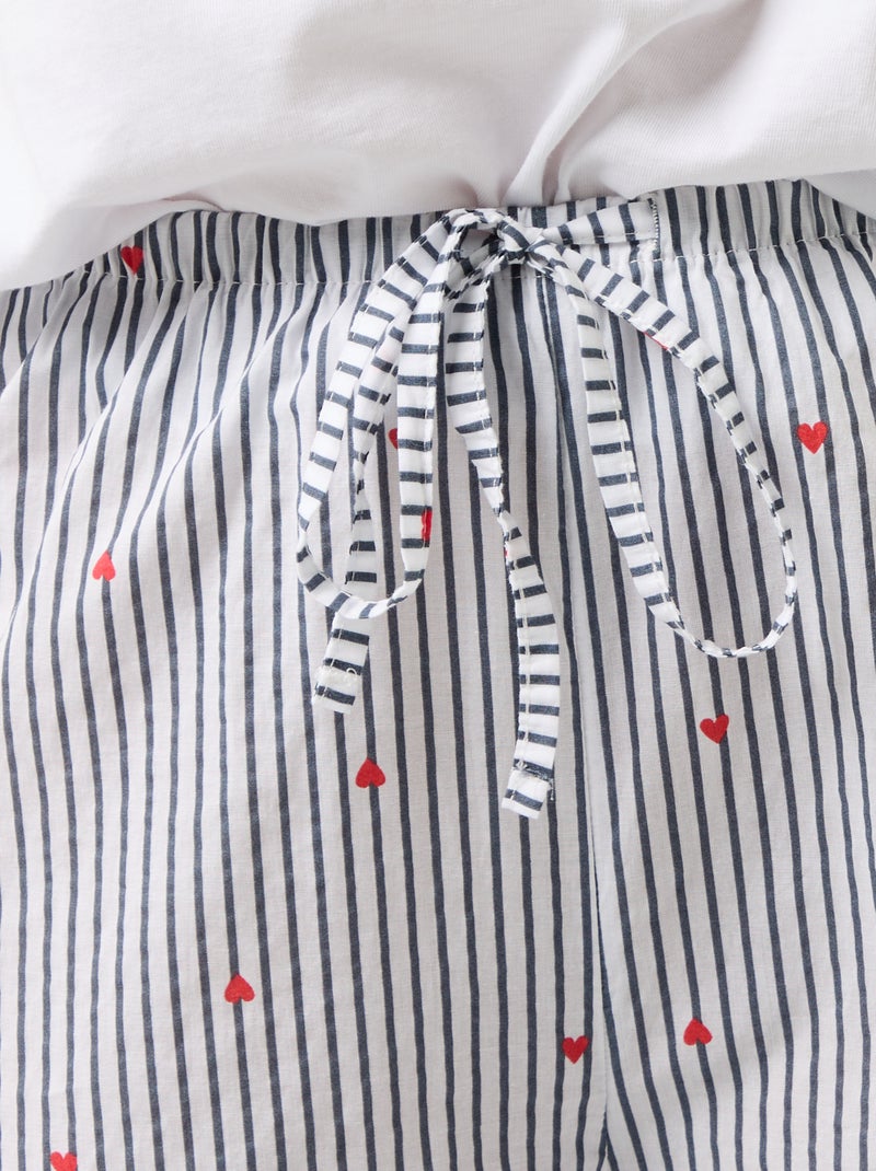 Pyjamabroek van katoenvoile met print Blauw - Kiabi