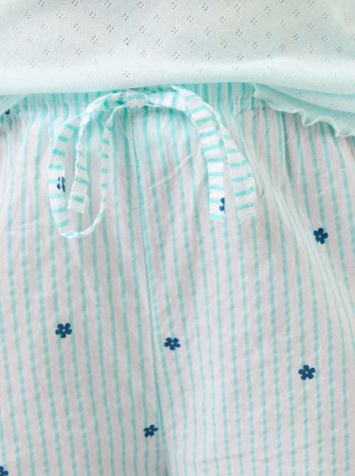 Pyjamabroek van katoenvoile met print - Kiabi