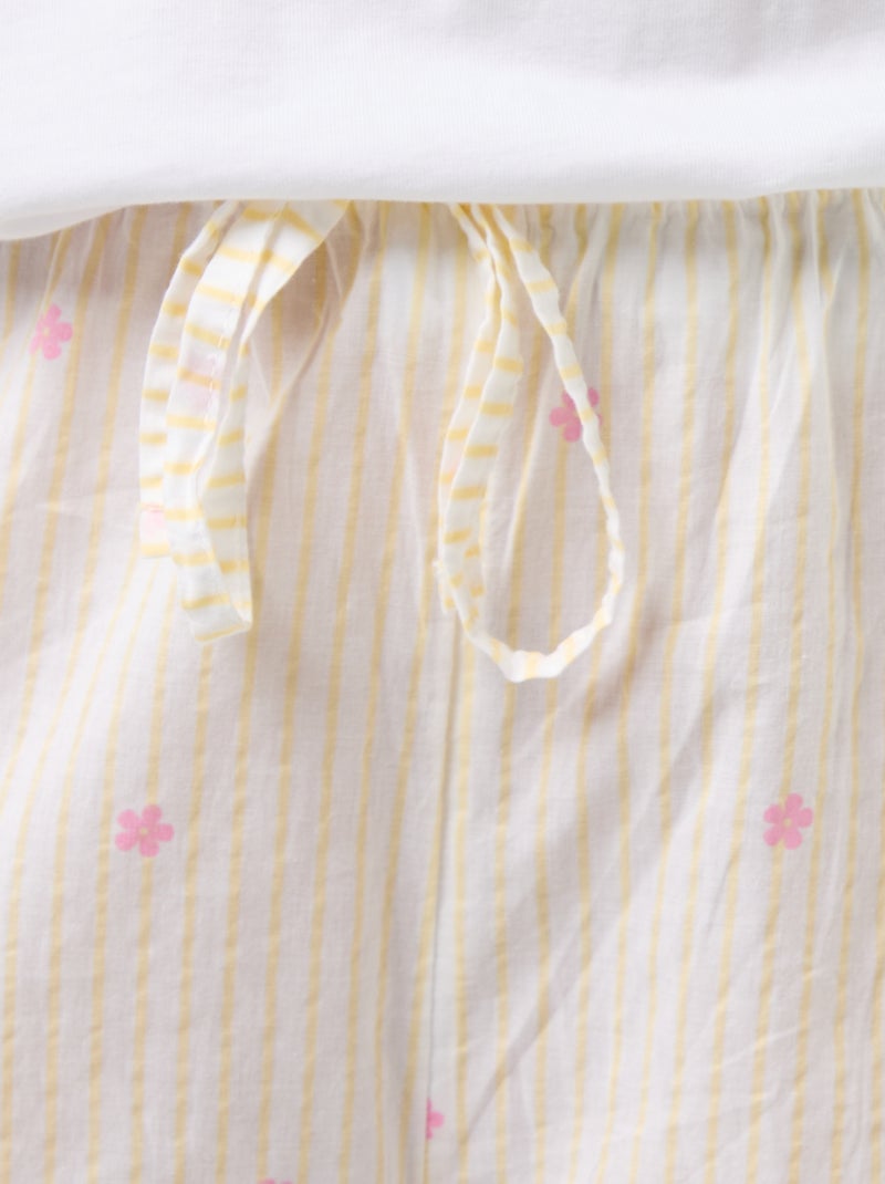 Pyjamabroek van katoenvoile met print Geel - Kiabi