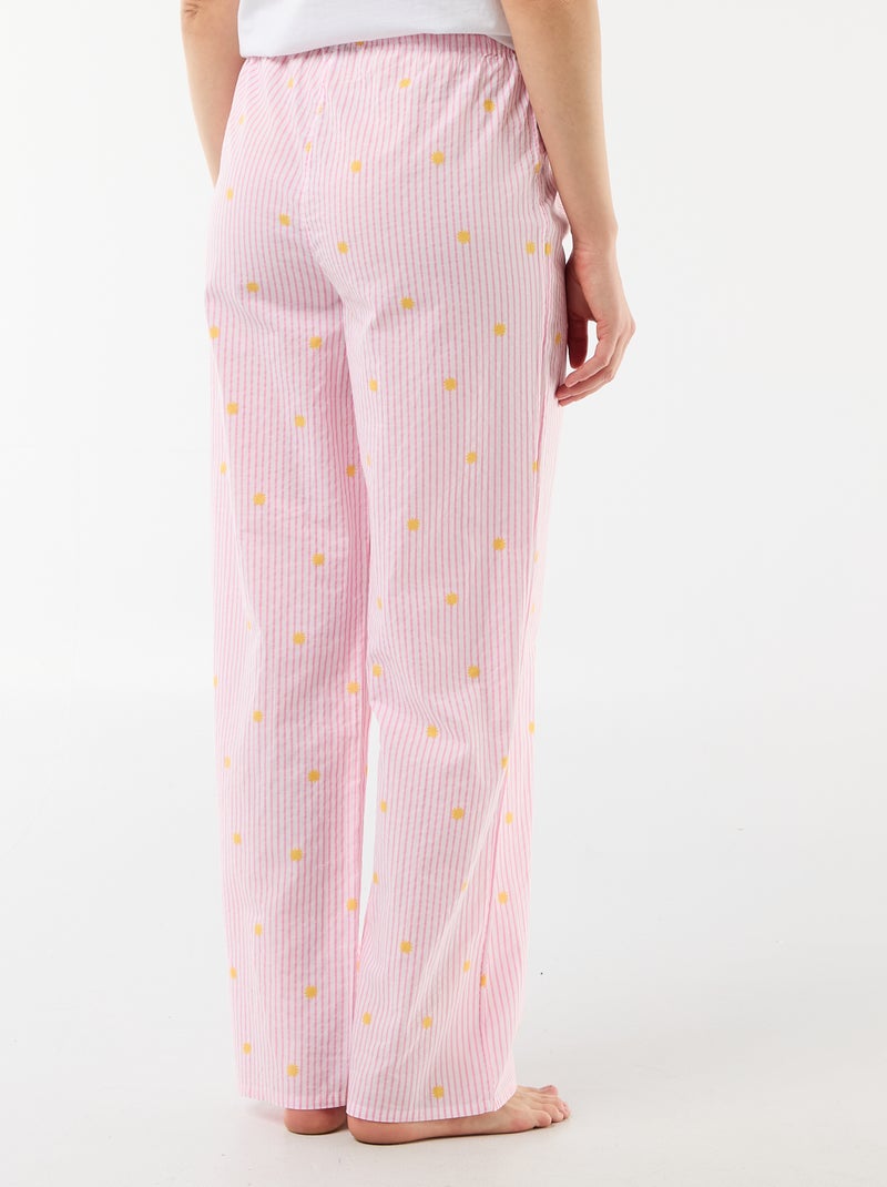 Pyjamabroek van katoenvoile met print Oranje - Kiabi