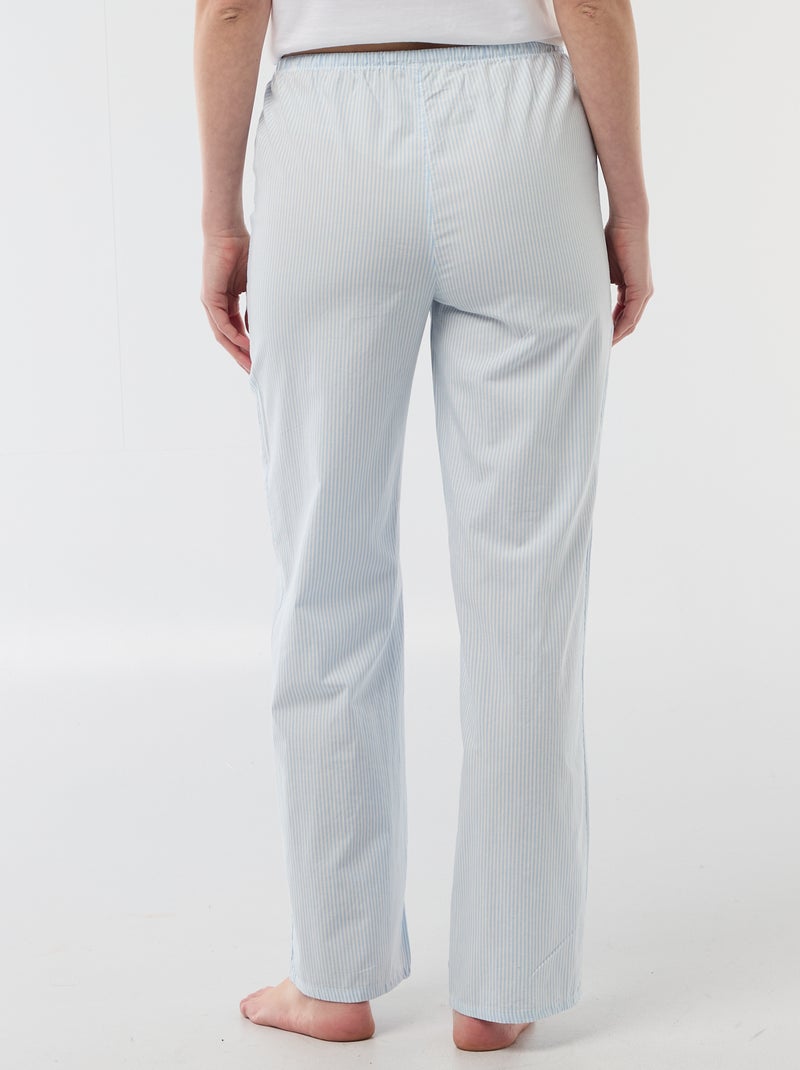 Pyjamabroek van popeline Blauw - Kiabi