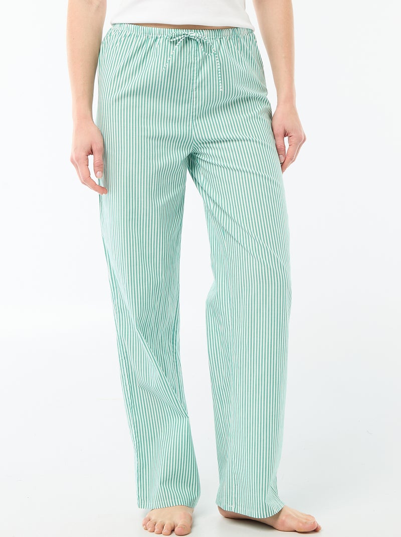 Pyjamabroek van popeline Groen - Kiabi