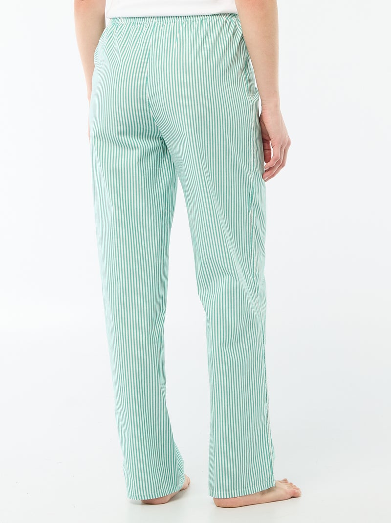 Pyjamabroek van popeline Groen - Kiabi