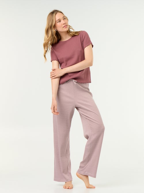 Pyjamabroek van ribgebreide stof - Kiabi Pyjamabroek van ribgebreide stof - Kiabi