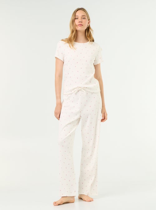 Pyjamabroek van ribgebreide stof - Kiabi Pyjamabroek van ribgebreide stof - Kiabi